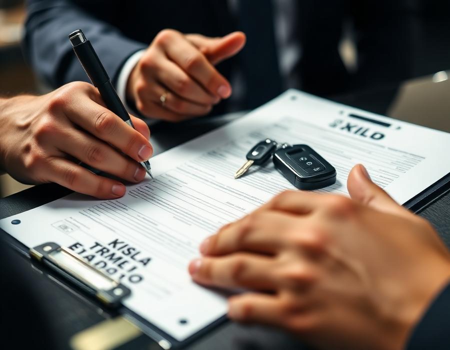 Firma de documentación de transferencia vehicular
